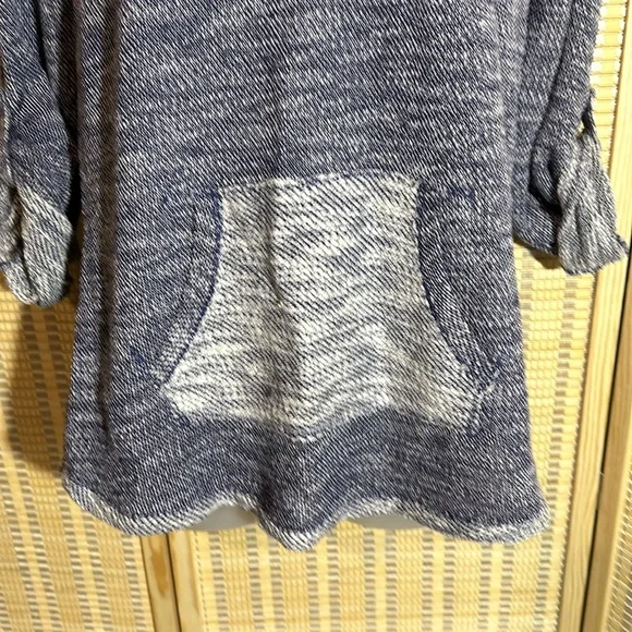 Kensie Performance Drawstring Cowlneck Half Sleeve Sweater Kangaroo Pocket Small - Picture 8 of 16